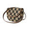 Detachable Checkered Pattern Crossbody Bag (Brown)