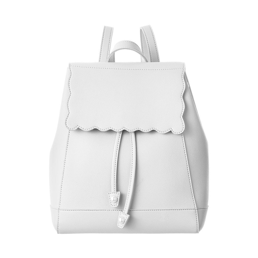 Scalloped Flap Backpack(White)