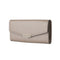 Women's Long Trifold Wallet with Hardware Decoration (Gray)