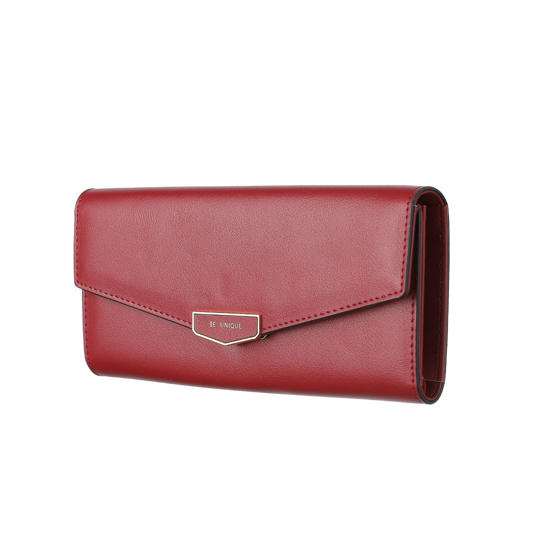 Women's Long Trifold Wallet with Hardware Decoration (Red)– Miniso Pakistan