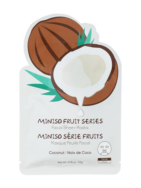 Pack Of 3 | MINISO Fruit Series Facial Sheet Masks(Coconut)
