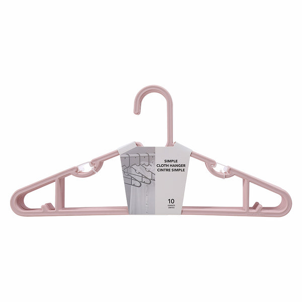 Simple Cloth Hanger 10 Counts(Pink)