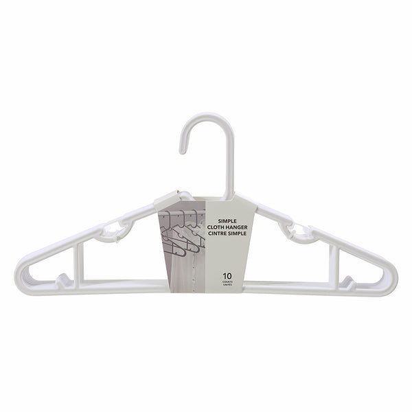 Simple Cloth Hanger 10 Counts (White)