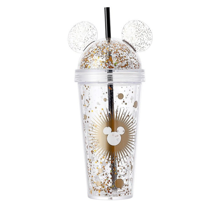 Mickey Mouse Collection Black Gilding Double-layer Plastic Bottle 420ml