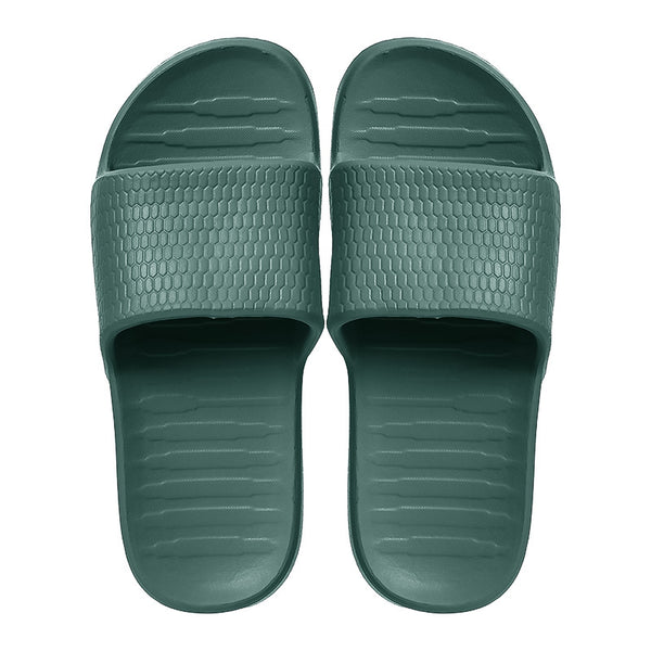 Men's Honeycomb Pattern Soft Sole Bathroom Slippers (Olive Green,43-44)
