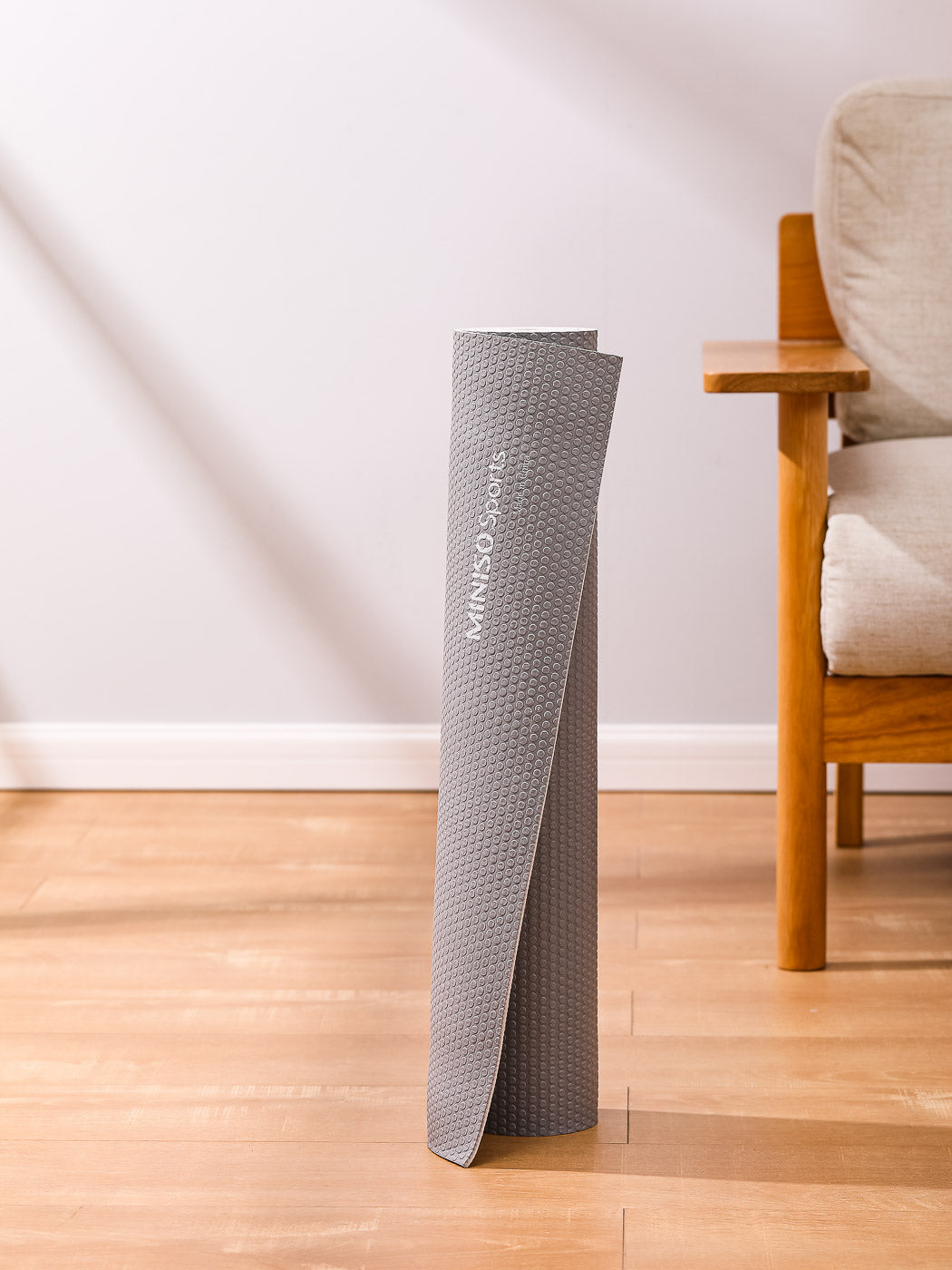 5mm Antislip Yoga Mat (Grey) Miniso Pakistan