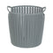 Small Plaited Round Storage Bucket (Dark Grey)