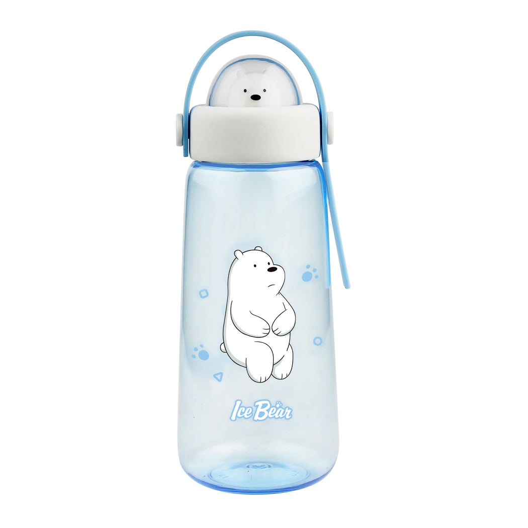 We Bare Bears Collection Plastic Cool Water Bottle with Decoration (600mL)(Ice Bear)