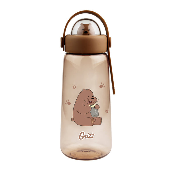 We Bare Bears Collection Plastic Cool Water Bottle with Decoration (600mL) (Grizz)