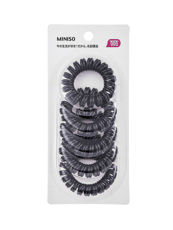 4.5 Black Spiral Hair Ties (5pcs)