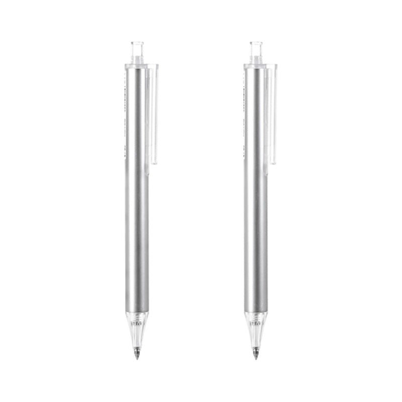 Simple Matte White Penholder  Gel Pen 0.5mm (Black)