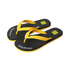 (Yellow Smiley Face,41-42) Love and Peace Series Men's Flip Flops
