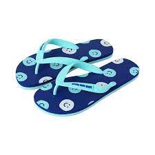 (Blue Smiley Face,41-42) Love and Peace Series Men's Flip Flops