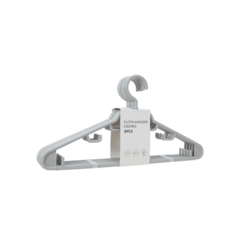 Cloth Hanger 5 Pack.Grey