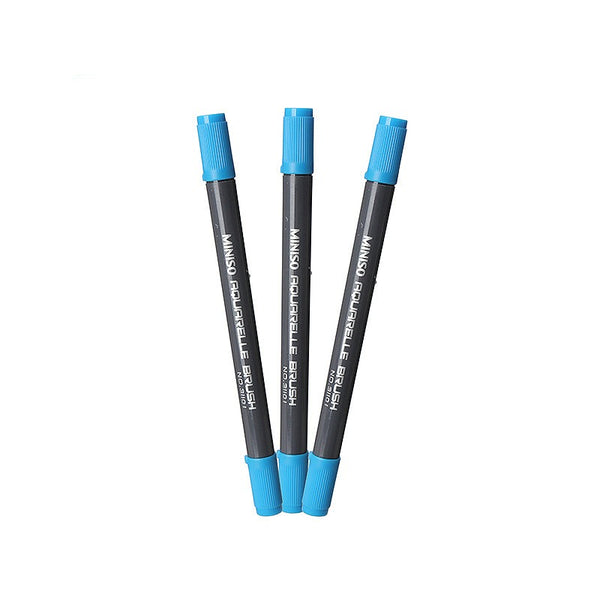 Pack Of 3 | Water Soluble Double Headed Colored Pen (Blue)